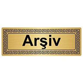 Özarslan Dizayn Arşiv 7x20 cm Altın Renk Metal Yönlendirme Levhası