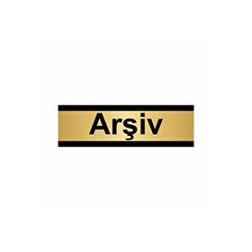 Özarslan Dizayn Arşiv 7x20 cm Altın Renk Metal Yönlendirme Levhası