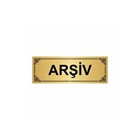 Özarslan Dizayn Arşiv 7x20 cm Altın Renk Metal Yönlendirme Levhası