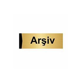Özarslan Dizayn Arşiv 7x20 cm Altın Renk Metal Yönlendirme Levhası