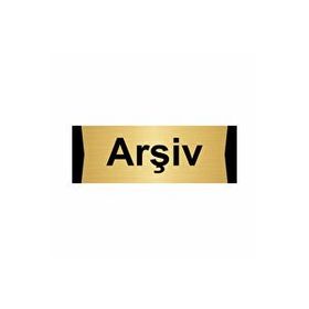 Özarslan Dizayn Arşiv 7x20 cm Altın Renk Metal Yönlendirme Levhası