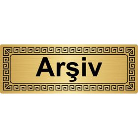 Özarslan Dizayn Arşiv 7x20 cm Altın Renk Metal Yönlendirme Levhası