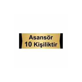 Özarslan Dizayn Asansör 10 Kişiliktir 10x20 cm Altın Renk Metal Yönlendirme Levhası