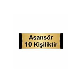 Özarslan Dizayn Asansör 10 Kişiliktir 10x20 cm Altın Renk Metal Yönlendirme Levhası