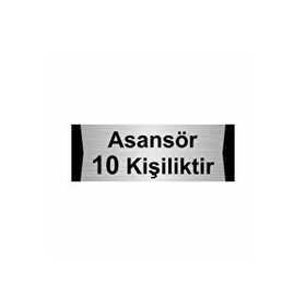Özarslan Dizayn Asansör 10 Kişiliktir 5x20 cm Gümüş Renk Metal Yönlendirme Levhası