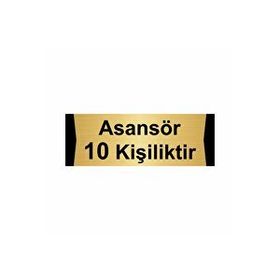 Özarslan Dizayn Asansör 10 Kişiliktir 7x20 cm Altın Renk Metal Yönlendirme Levhası