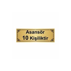 Özarslan Dizayn Asansör 10 Kişiliktir 7x20 cm Altın Renk Metal Yönlendirme Levhası