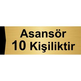 Özarslan Dizayn Asansör 10 Kişiliktir 7x20 cm Altın Renk Metal Yönlendirme Levhası