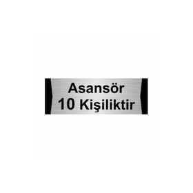 Özarslan Dizayn Asansör 10 Kişiliktir 7x20 cm Gümüş Renk Metal Yönlendirme Levhası