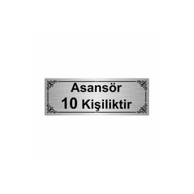 Özarslan Dizayn Asansör 10 Kişiliktir 7x20 cm Gümüş Renk Metal Yönlendirme Levhası
