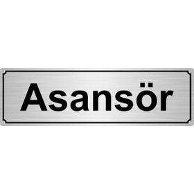 Özarslan Dizayn Asansör 10x20 cm Gümüş Renk Metal Yönlendirme Levhası