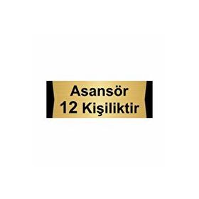 Özarslan Dizayn Asansör 12 Kişiliktir 10x20 cm Altın Renk Metal Yönlendirme Levhası