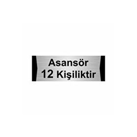 Özarslan Dizayn Asansör 12 Kişiliktir 10x20 cm Gümüş Renk Metal Yönlendirme Levhası