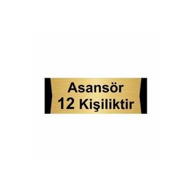 Özarslan Dizayn Asansör 12 Kişiliktir 5x20 cm Altın Renk Metal Yönlendirme Levhası