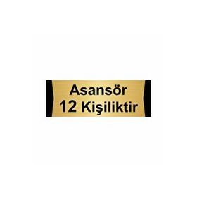 Özarslan Dizayn Asansör 12 Kişiliktir 5x20 cm Altın Renk Metal Yönlendirme Levhası