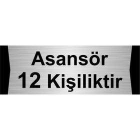 Özarslan Dizayn Asansör 12 Kişiliktir 5x20 cm Gümüş Renk Metal Yönlendirme Levhası