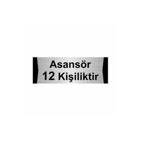 Özarslan Dizayn Asansör 12 Kişiliktir 7x20 cm Gümüş Renk Metal Yönlendirme Levhası