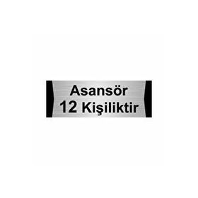 Özarslan Dizayn Asansör 12 Kişiliktir 7x20 cm Gümüş Renk Metal Yönlendirme Levhası