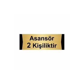 Özarslan Dizayn Asansör 2 Kişiliktir 10x20 cm Altın Renk Metal Yönlendirme Levhası