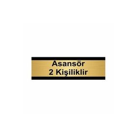 Özarslan Dizayn Asansör 2 Kişiliktir 10x20 cm Altın Renk Metal Yönlendirme Levhası