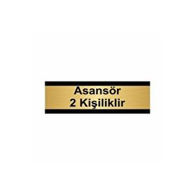 Özarslan Dizayn Asansör 2 Kişiliktir 10x20 cm Altın Renk Metal Yönlendirme Levhası