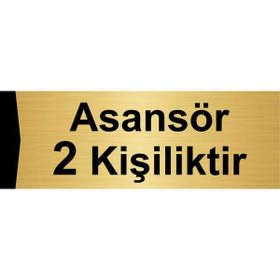 Özarslan Dizayn Asansör 2 Kişiliktir 10x20 cm Altın Renk Metal Yönlendirme Levhası