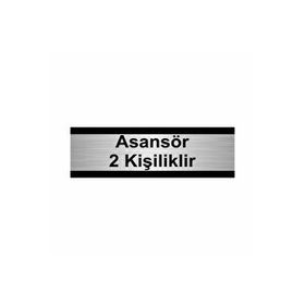 Özarslan Dizayn Asansör 2 Kişiliktir 10x20 cm Gümüş Renk Metal Yönlendirme Levhası