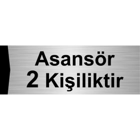 Özarslan Dizayn Asansör 2 Kişiliktir 10x20 cm Gümüş Renk Metal Yönlendirme Levhası