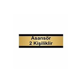 Özarslan Dizayn Asansör 2 Kişiliktir 5x20 cm Altın Renk Metal Yönlendirme Levhası