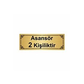 Özarslan Dizayn Asansör 2 Kişiliktir 7x20 cm Altın Renk Metal Yönlendirme Levhası