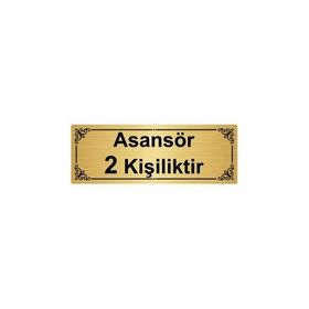 Özarslan Dizayn Asansör 2 Kişiliktir 7x20 cm Altın Renk Metal Yönlendirme Levhası