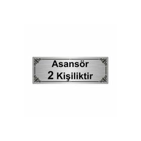 Özarslan Dizayn Asansör 2 Kişiliktir 7x20 cm Gümüş Renk Metal Yönlendirme Levhası