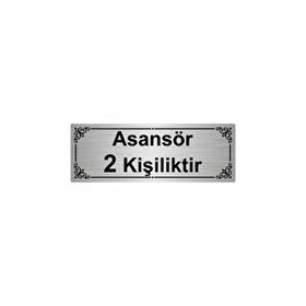 Özarslan Dizayn Asansör 2 Kişiliktir 7x20 cm Gümüş Renk Metal Yönlendirme Levhası
