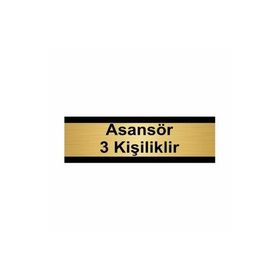 Özarslan Dizayn Asansör 3 Kişiliktir 10x20 cm Altın Renk Metal Yönlendirme Levhası