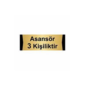 Özarslan Dizayn Asansör 3 Kişiliktir 10x20 cm Altın Renk Metal Yönlendirme Levhası