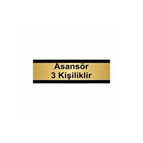 Özarslan Dizayn Asansör 3 Kişiliktir 10x20 cm Altın Renk Metal Yönlendirme Levhası