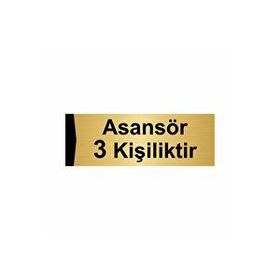 Özarslan Dizayn Asansör 3 Kişiliktir 10x20 cm Altın Renk Metal Yönlendirme Levhası