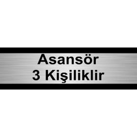 Özarslan Dizayn Asansör 3 Kişiliktir 5x20 cm Gümüş Renk Metal Yönlendirme Levhası