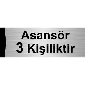 Özarslan Dizayn Asansör 3 Kişiliktir 5x20 cm Gümüş Renk Metal Yönlendirme Levhası