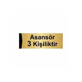 Özarslan Dizayn Asansör 3 Kişiliktir 7x20 cm Altın Renk Metal Yönlendirme Levhası