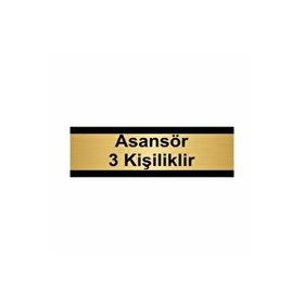 Özarslan Dizayn Asansör 3 Kişiliktir 7x20 cm Altın Renk Metal Yönlendirme Levhası