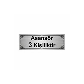 Özarslan Dizayn Asansör 3 Kişiliktir 7x20 cm Gümüş Renk Metal Yönlendirme Levhası