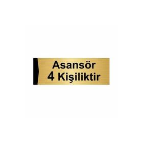 Özarslan Dizayn Asansör 4 Kişiliktir 10x20 cm Altın Renk Metal Yönlendirme Levhası