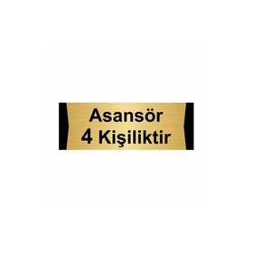 Özarslan Dizayn Asansör 4 Kişiliktir 10x20 cm Altın Renk Metal Yönlendirme Levhası