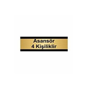 Özarslan Dizayn Asansör 4 Kişiliktir 10x20 cm Altın Renk Metal Yönlendirme Levhası
