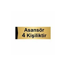Özarslan Dizayn Asansör 4 Kişiliktir 10x20 cm Altın Renk Metal Yönlendirme Levhası