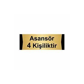 Özarslan Dizayn Asansör 4 Kişiliktir 10x20 cm Altın Renk Metal Yönlendirme Levhası