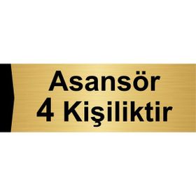 Özarslan Dizayn Asansör 4 Kişiliktir 5x20 cm Altın Renk Metal Yönlendirme Levhası