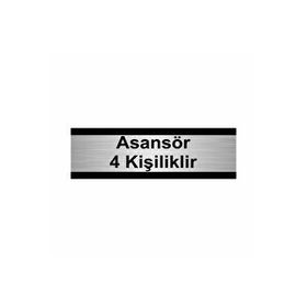 Özarslan Dizayn Asansör 4 Kişiliktir 5x20 cm Gümüş Renk Metal Yönlendirme Levhası