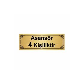 Özarslan Dizayn Asansör 4 Kişiliktir 7x20 cm Altın Renk Metal Yönlendirme Levhası